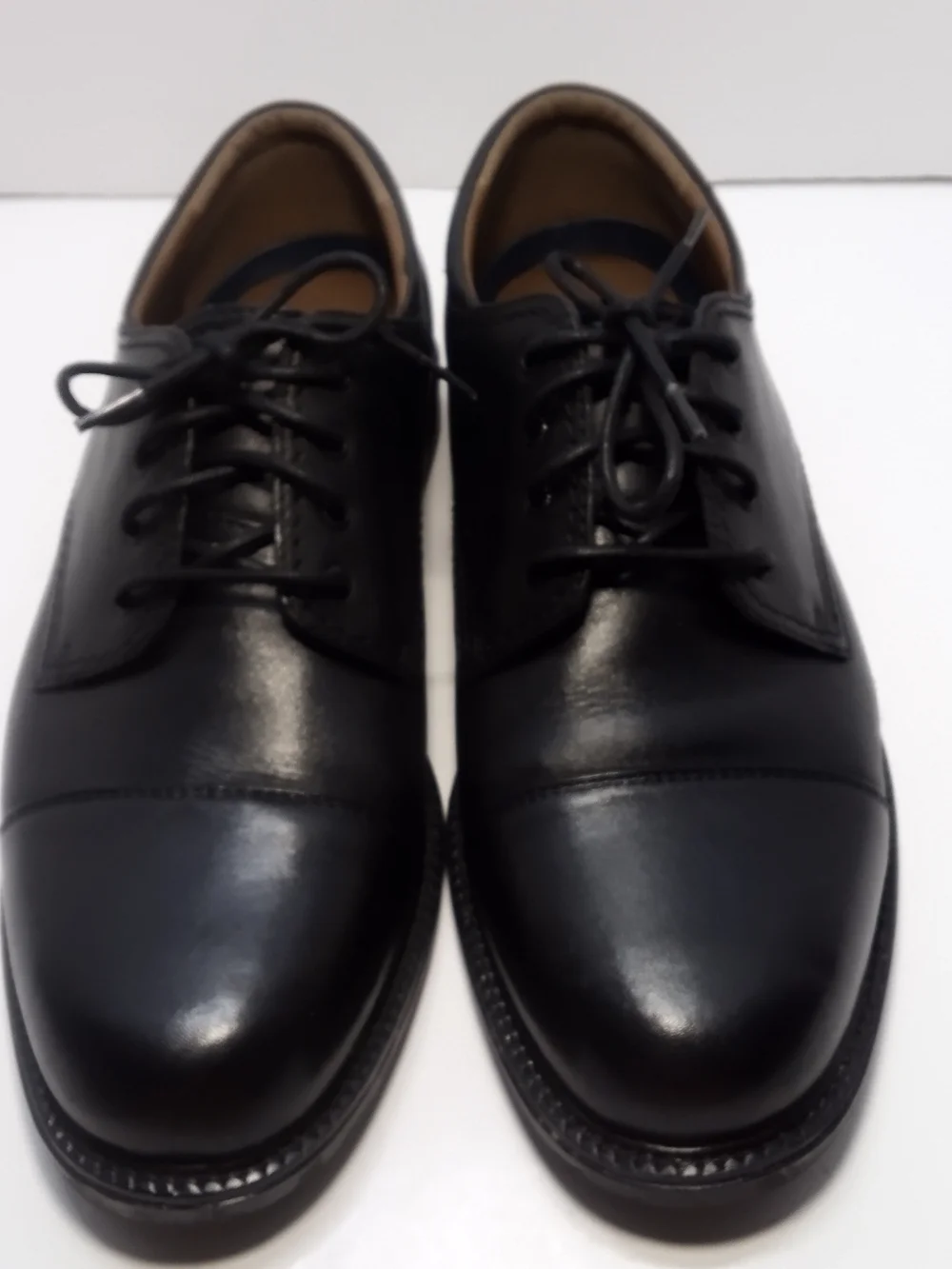 Dockers Black Cap-Toe Leather Derby Shoes Men's 11W